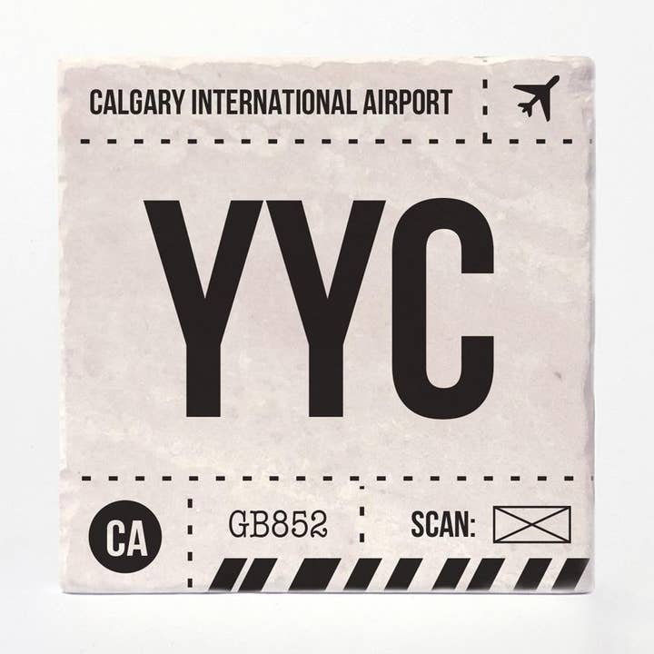 Versatile Coasters Canada - Wholesale Coasters - Calgary Airport Code Coasters