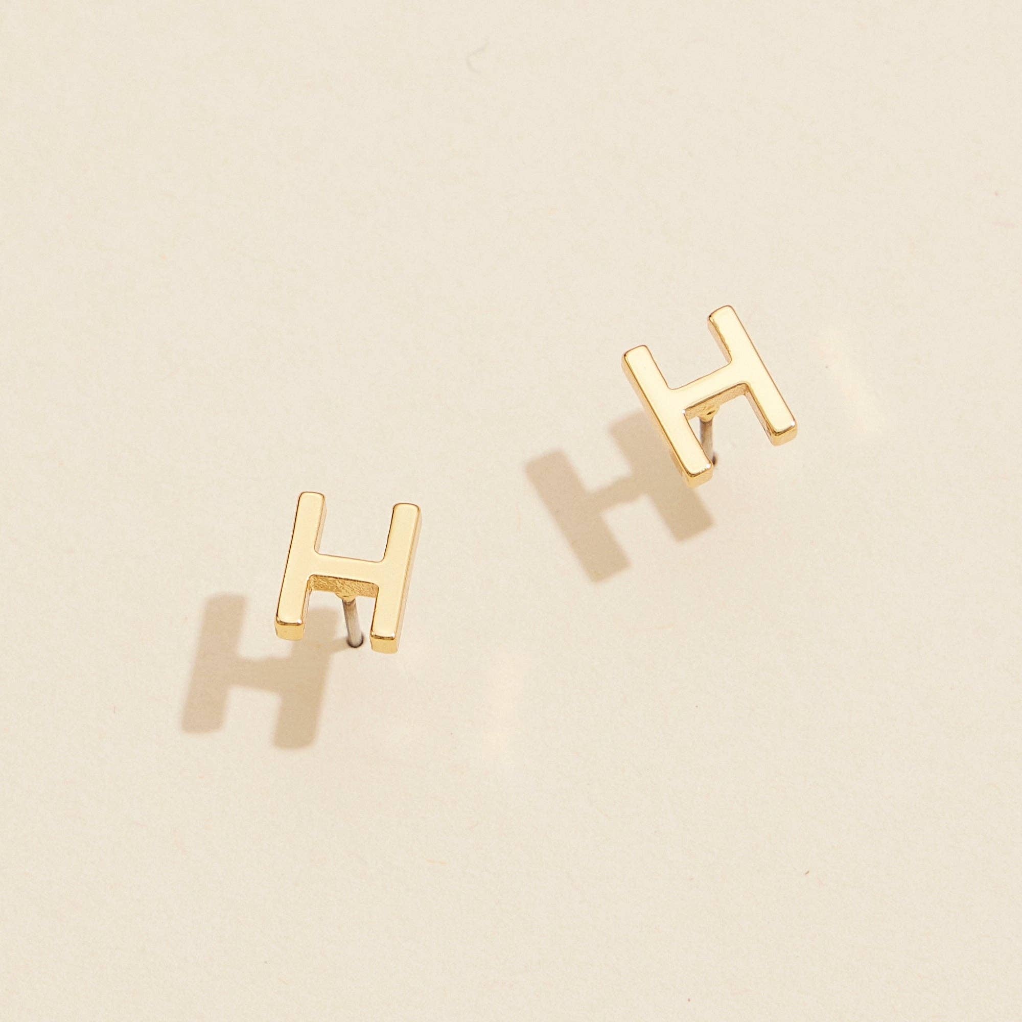 Assorted Initial Metal Stud Earrings for wholesale on Faire9
