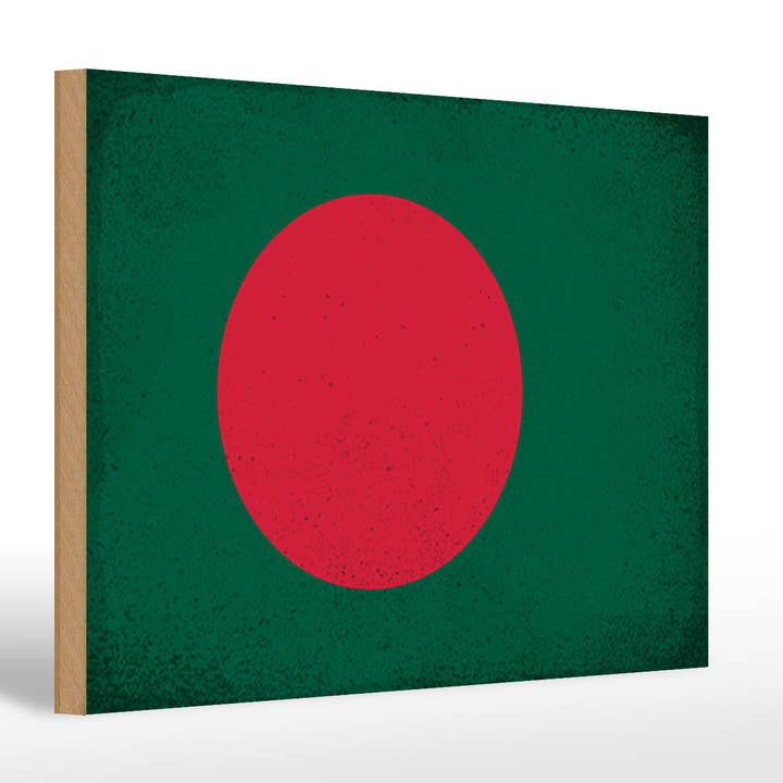 Vintage houten bord met vlag van Bangladesh 30x20cm voor wholesale door Femer
