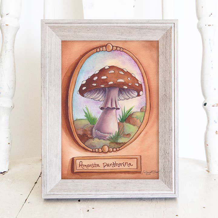 Impression artistique Amanita Pantherina 5x7 pour la vente par Art By: Julianna McPherson