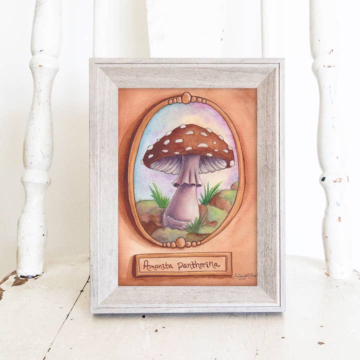 Stampa artistica Amanita pantherina 5x7 per la vendita all'ingrosso da parte di Art By: Julianna McPherson