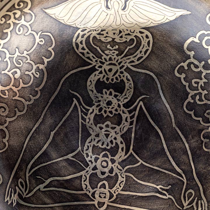 Fwosi - Vente Accessoire de méditation - Bol chantant antique fait à la main | Bowl de yoga mandala chakra4