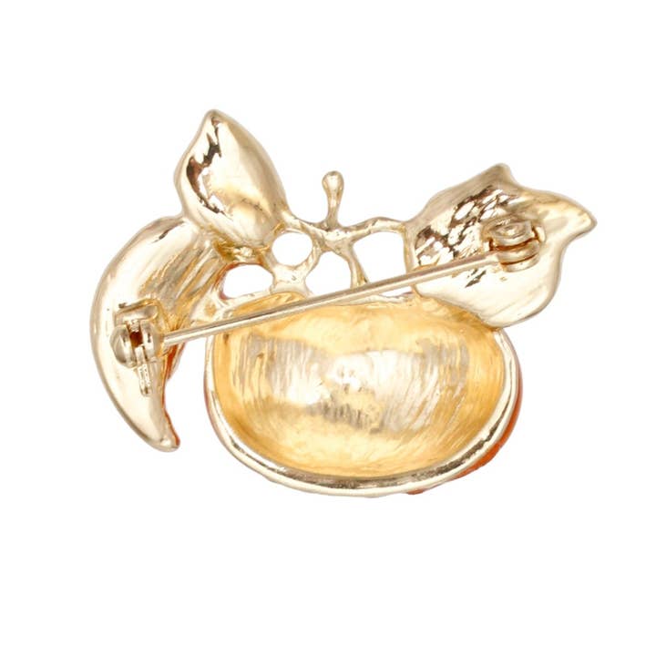 Color Orange Brooch Thanksgiving Harvest Pumpkin Pin for Women for wholesale on Faire2