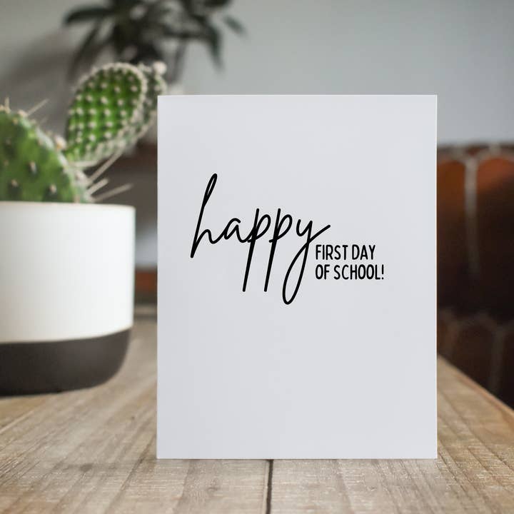 Happy First Day: First Day of School Greeting Card for wholesale by The Cheeky Press
