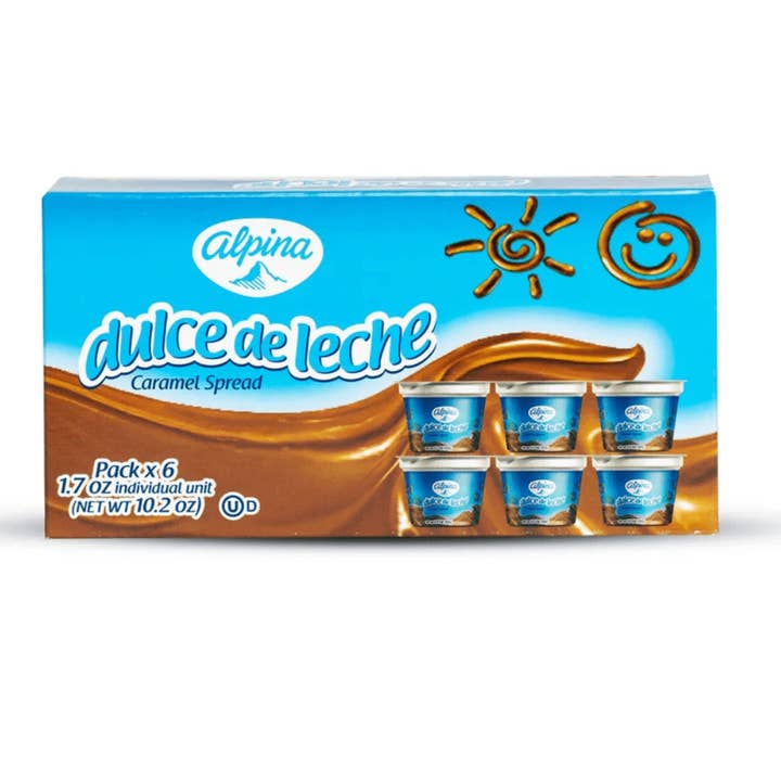 Arequipe Alpina - 6 Pack - 1.7 oz Individual Units - Dulce de Leche for wholesale by JETa Imports