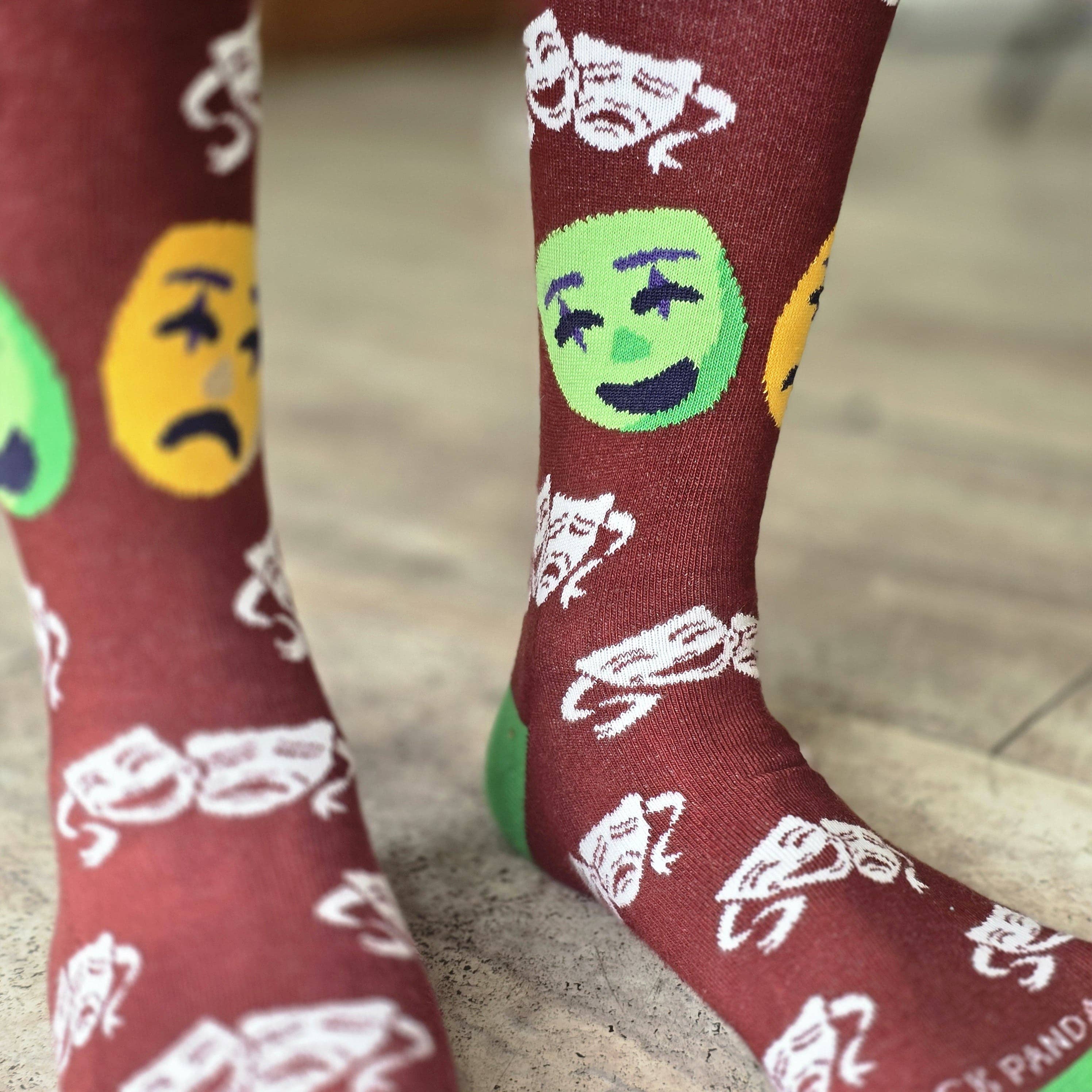 Sock Panda - Wholesale Socks - Unisex - Classical Comedy and Tragedy Masks Socks from the Sock Panda4