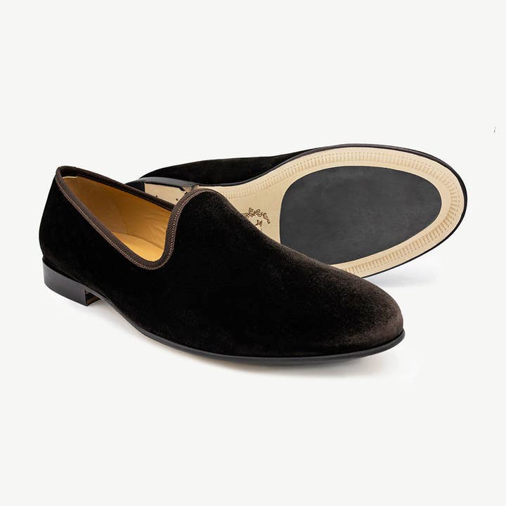 Men's Brown Velvet Slipper II for wholesale by Del Toro Shoes