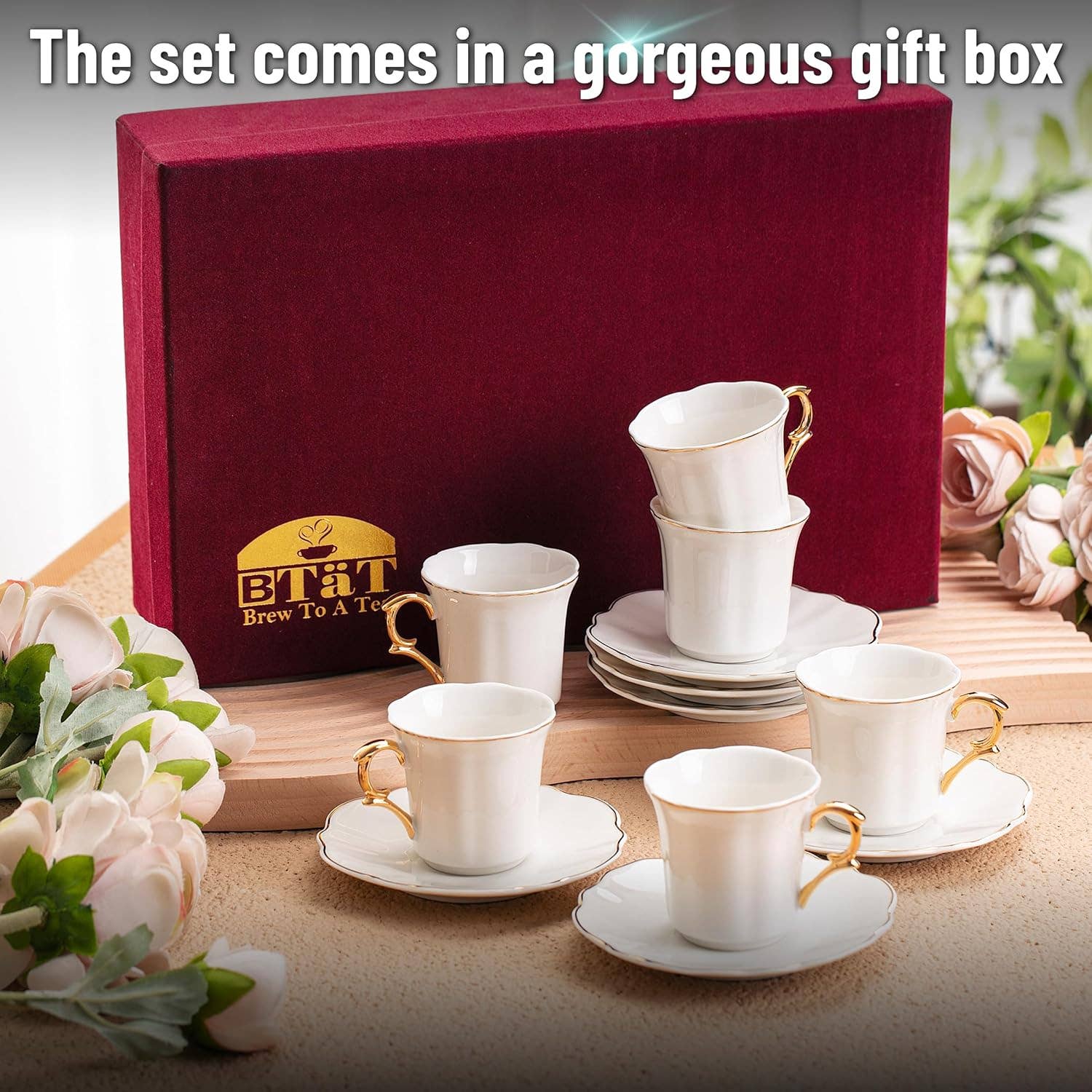 Brew To A Tea – wholesale Kaffe-/Tékopp – BTaT Espressokoppar & Fat Presentförpackning Set om 63