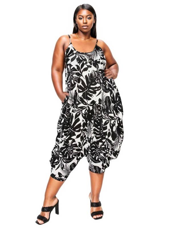 MULTI Quinn Pocket Tulip Bottom Jumpsuit for wholesale on Faire