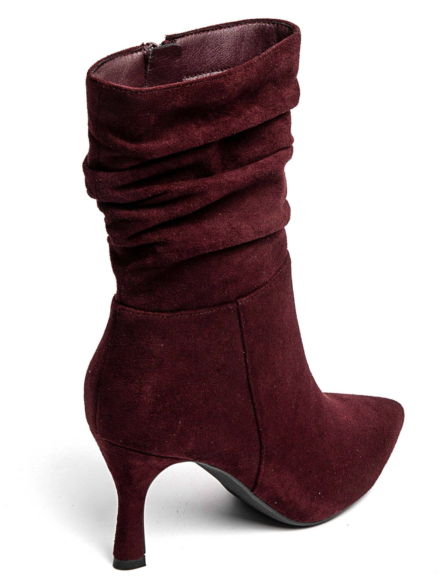 No Doubt Shoes - Venta al por mayor Botines - Mujer - BOTINES DE TACÓN MEDIO EN PUNTA CON FRUNCIDO EN LA PANTORRILLA30