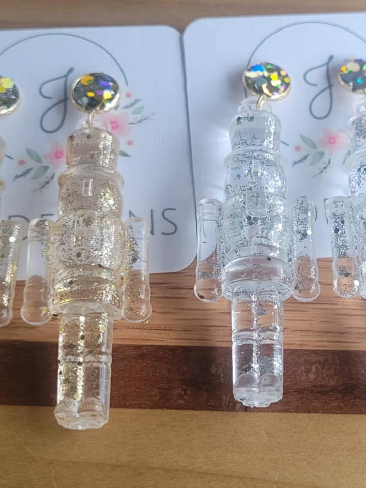 Icy Nutcracker Glitter Top Earrings for wholesale by JEMdesigns