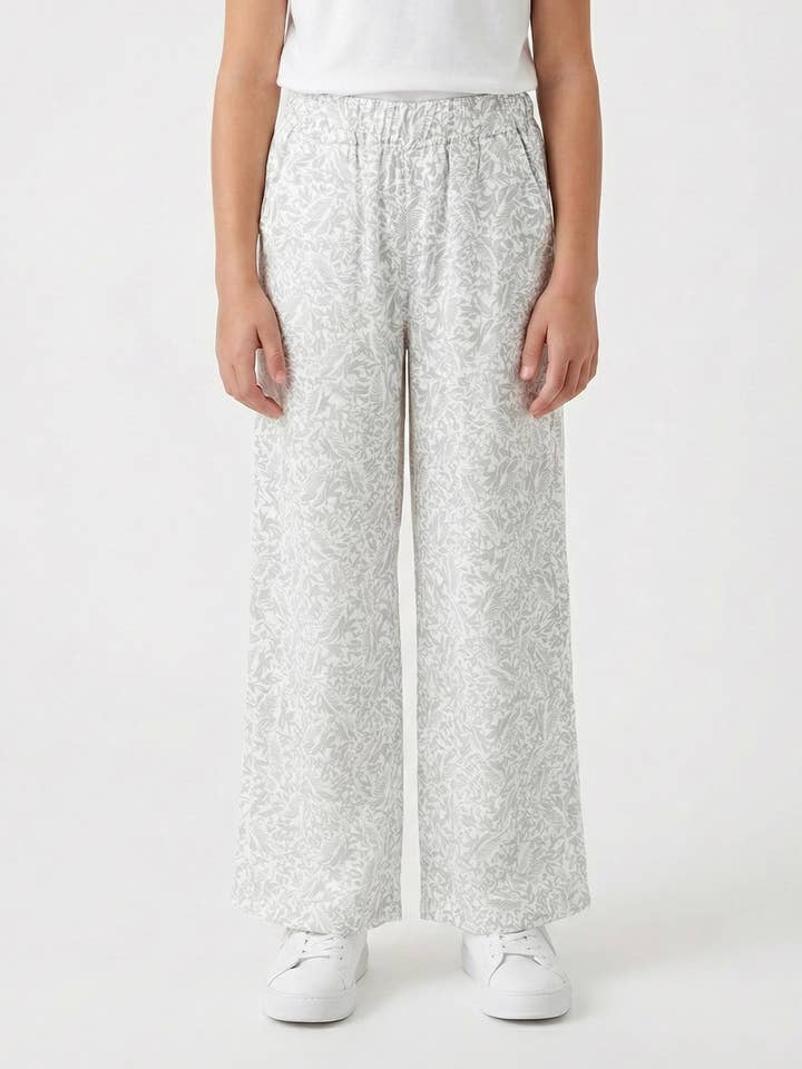 Loose leaf print pants for girls for wholesale by MINI MIGNON PARIS