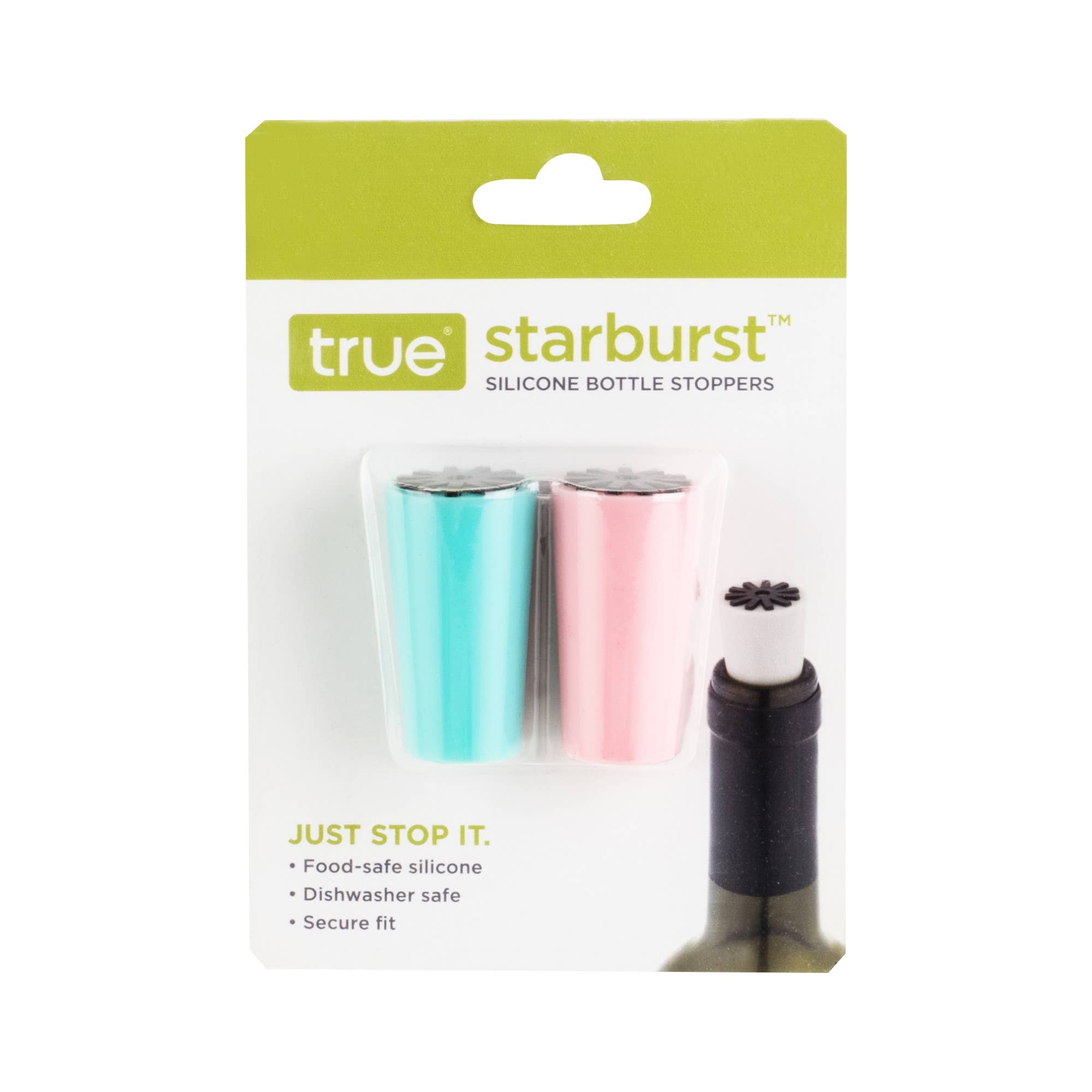 TRUE - Wholesale Wine Stopper - Starburst Silicone Wine Bottle Stoppers ASSORTED COLORS10