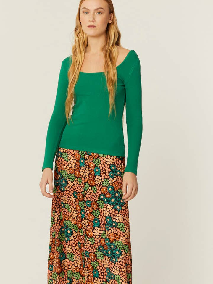 TOP CANALE CUELLO U VERDE for wholesale by Pepaloves