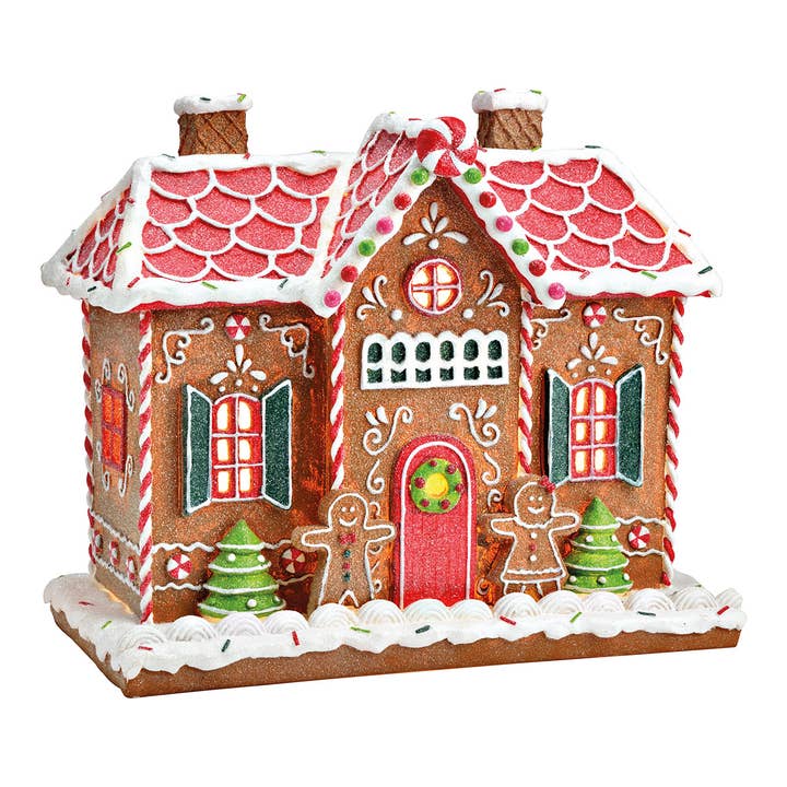 Maison en pain d'épices LED en poly, colorée (L/H/P) 30x26x16cm (excl. 2xAAA) pour la vente par Wurm