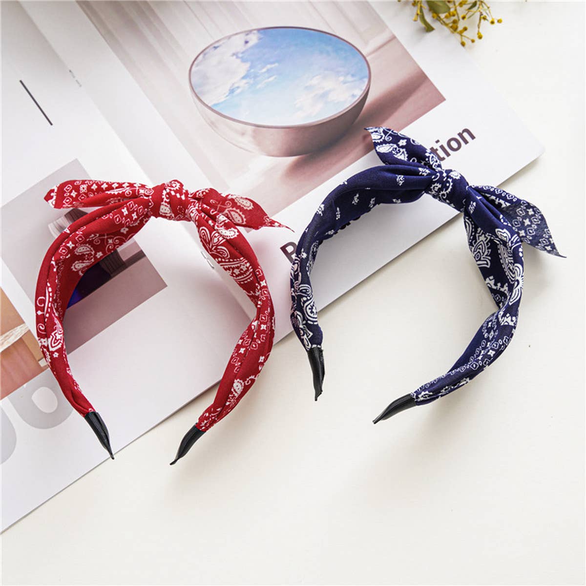 ACCITY - Wholesale Fashion Headband - Women's - WOMEN NEW CASHEW NUT FLOWER WIDE HEADBAND_CWAHA083111