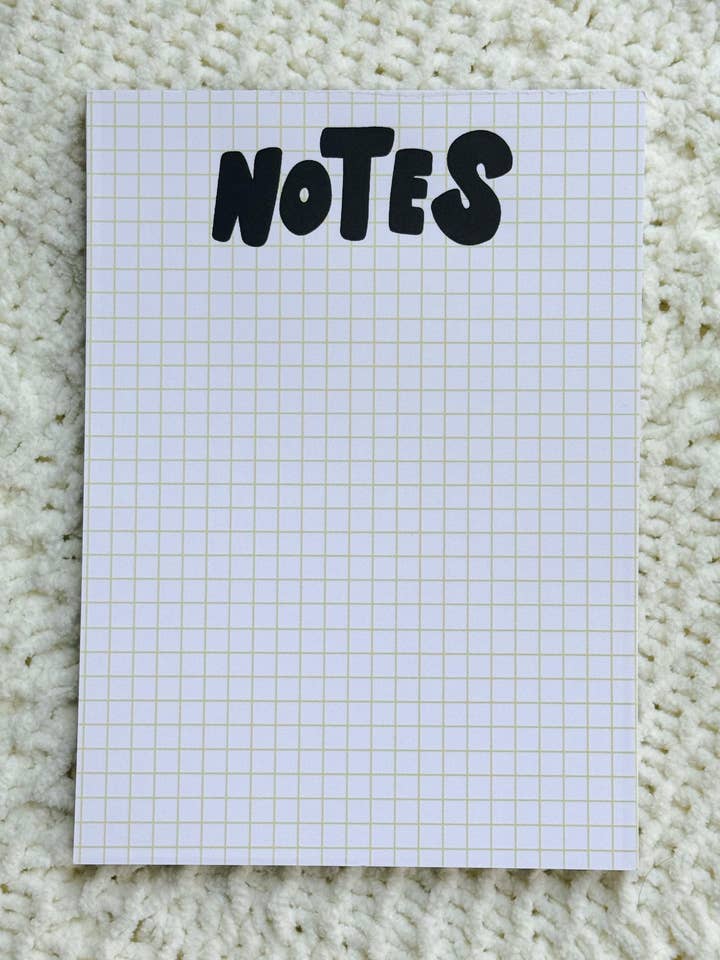 Notes Grid Notepad for wholesale by Cosmic Paper Studio