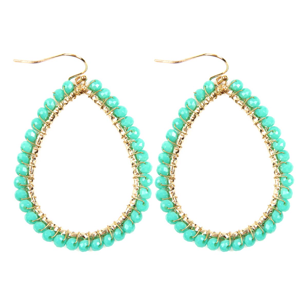 MYS Wholesale Inc - Wholesale Dangle Earrings - Wire Teardrop Glass Beads Hook Earrings10