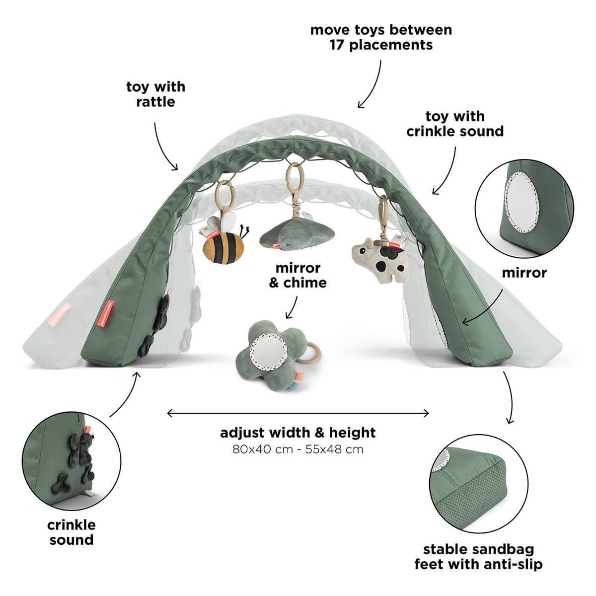 Done by Deer - Wholesale Activity Gym - Kids & Baby - Activity gym Tiny farm Green2