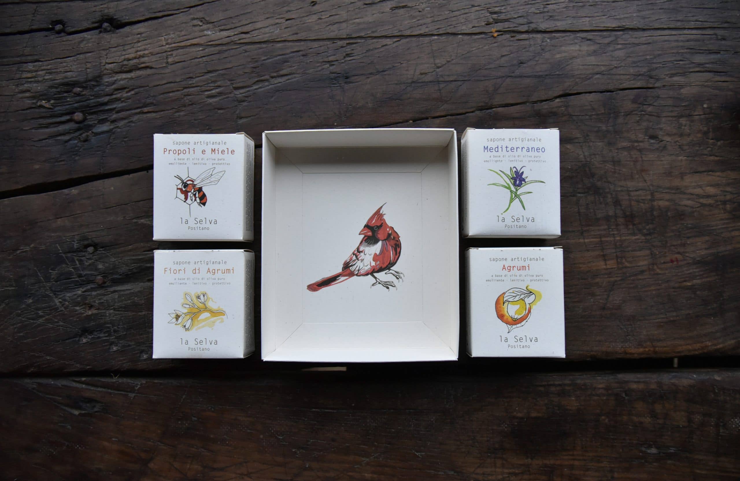La Selva Positano Cosmetici Naturali – sabonete sólido por atacado – Caixa-presente com 4 sabonetes4