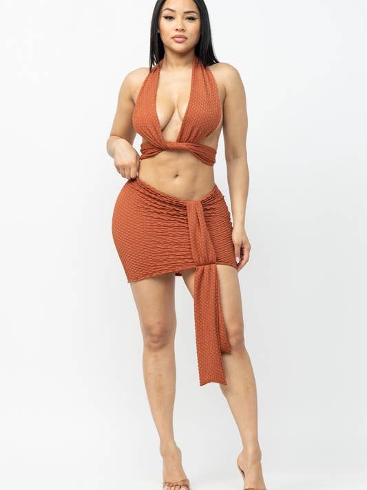 Conjunto de falda Croptop W para venta al por mayor de Belita Collection