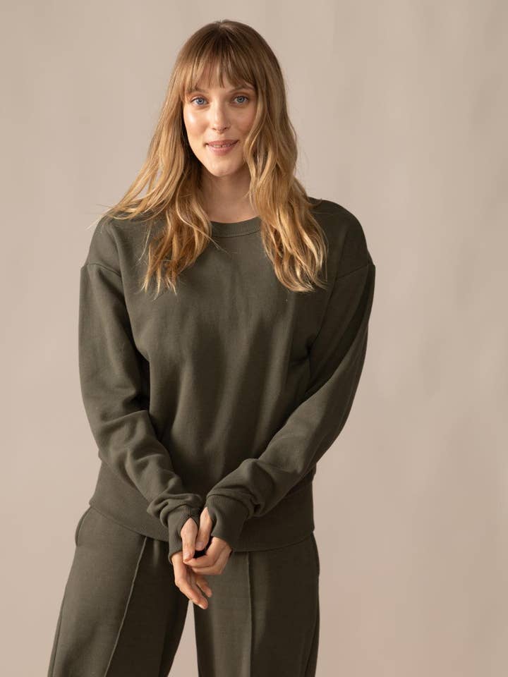 Sweatshirt self love - Moss for wholesale by Rose Boreal