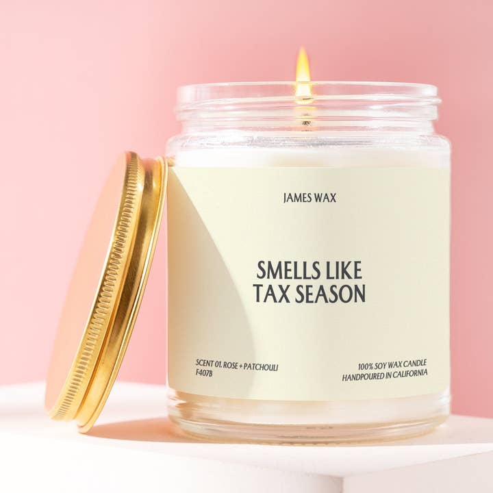 Accountant Gift Tax Season Candle For CPAs Tax F407B for wholesale by James Wax