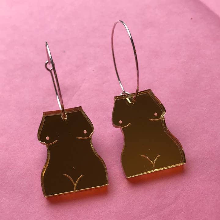 Aros Mujer Nude - Espejo Dorado para venta al por mayor de Han Makes Jewellery