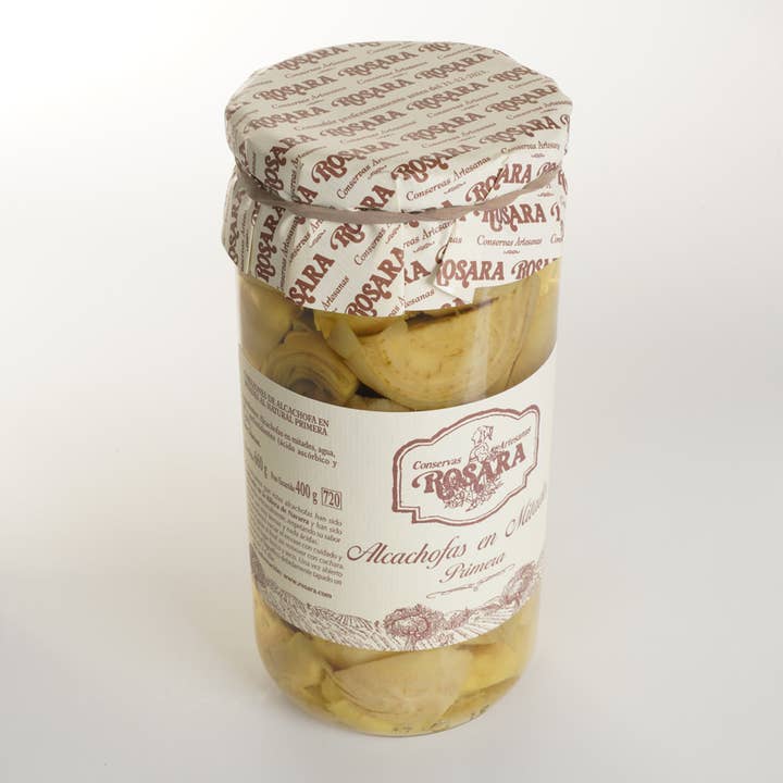 Conservas Rosara - Wholesale Pickled Vegetables - ARTICHOKE HALVES JAR 720 ml.1