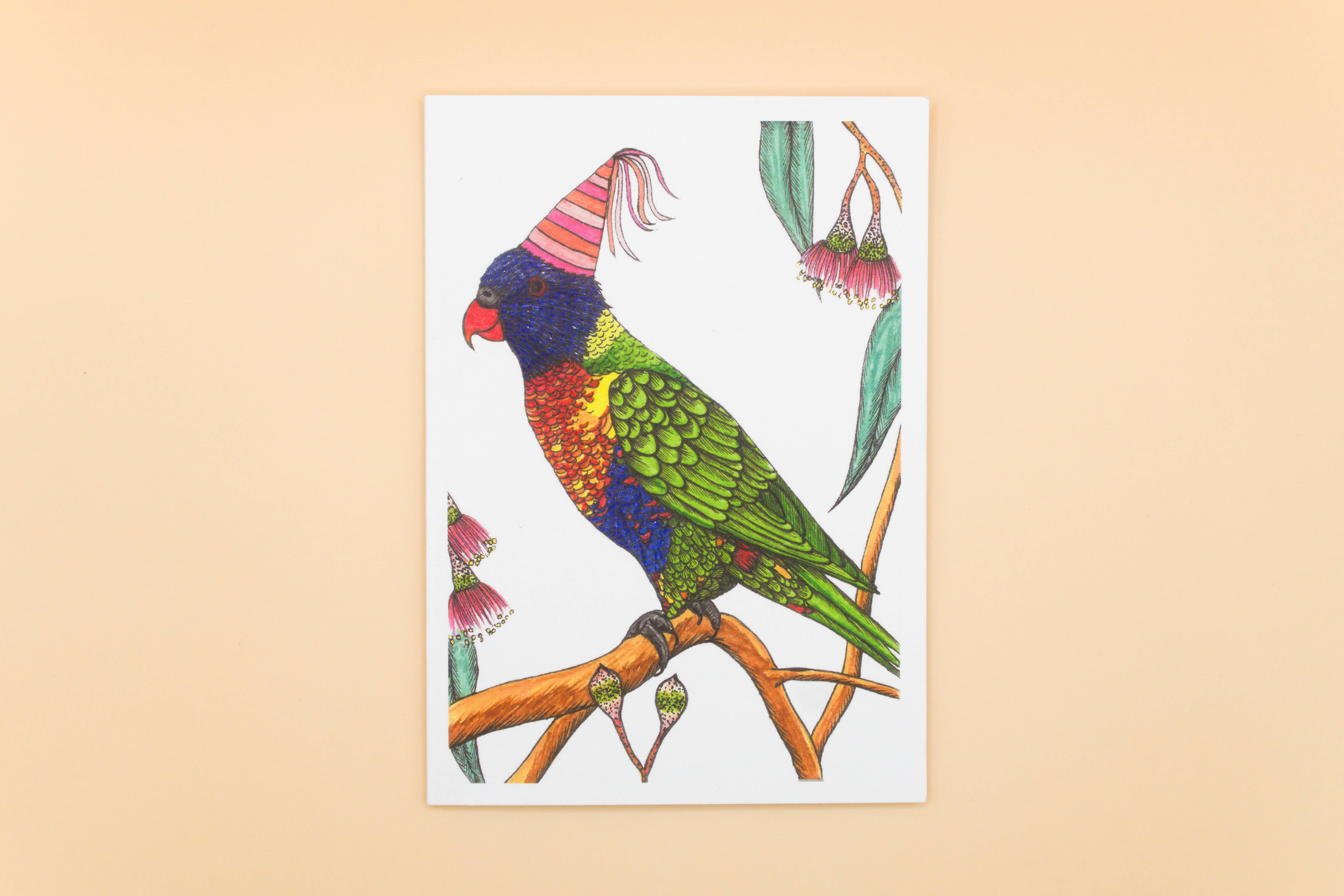 Sunshine Sea Art - Wholesale Birthday Card - Rainbow Lorikeet Greeting Card Australian Bird Birthday Card