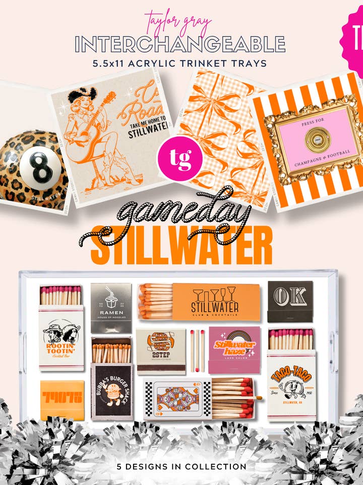 5.5x11 GAMEDAY STILLWATER trinket tray insert set of 5 for wholesale by TAYLOR GRAY