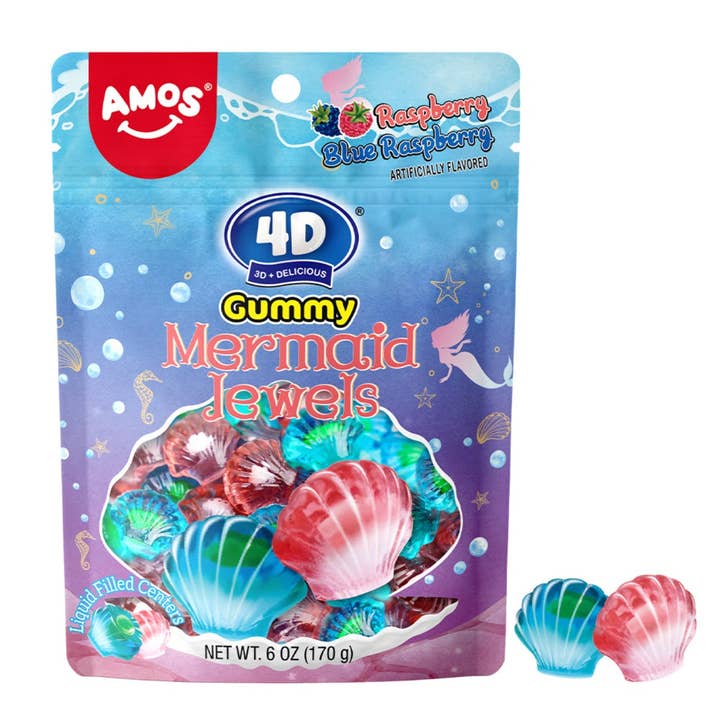 4D Gummy Mermaid Bag Jewels 6oz - 12ct for wholesale by I Got Your Candy