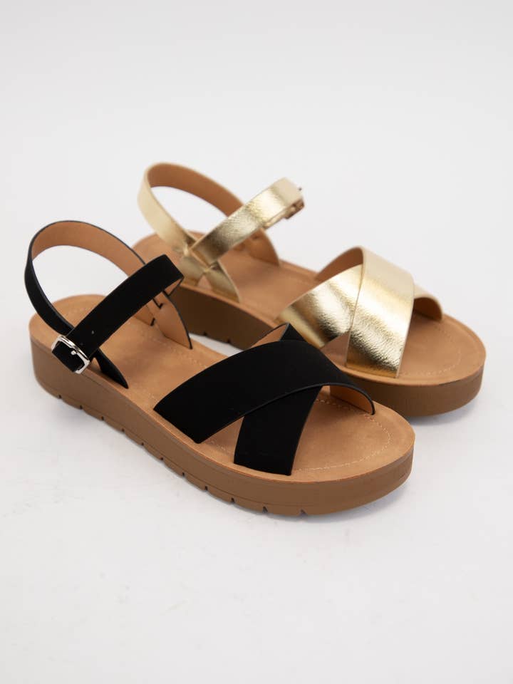 CCOCCI - Wholesale Sandals - Women's - CHESTER CRISSCROSS UPPER SANDALS WITH ANKLE STRAP10