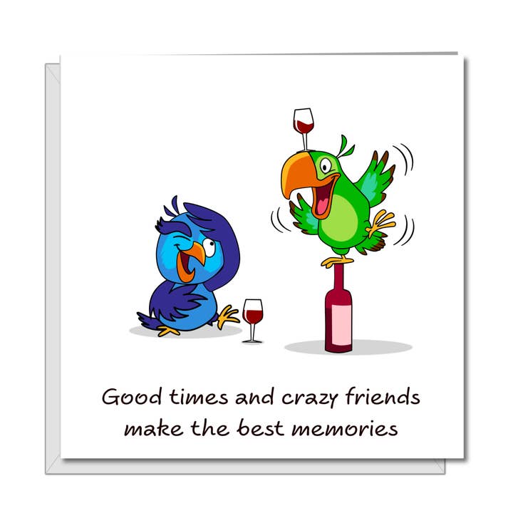 Tarjeta de cumpleaños para mejores amigos o amistad, hombre y mujer, buenos tiempos, mejores recuerdos, divertida, divertida y divertida, mejor amiga, mala influencia para venta al por mayor de Swizzoo Cards