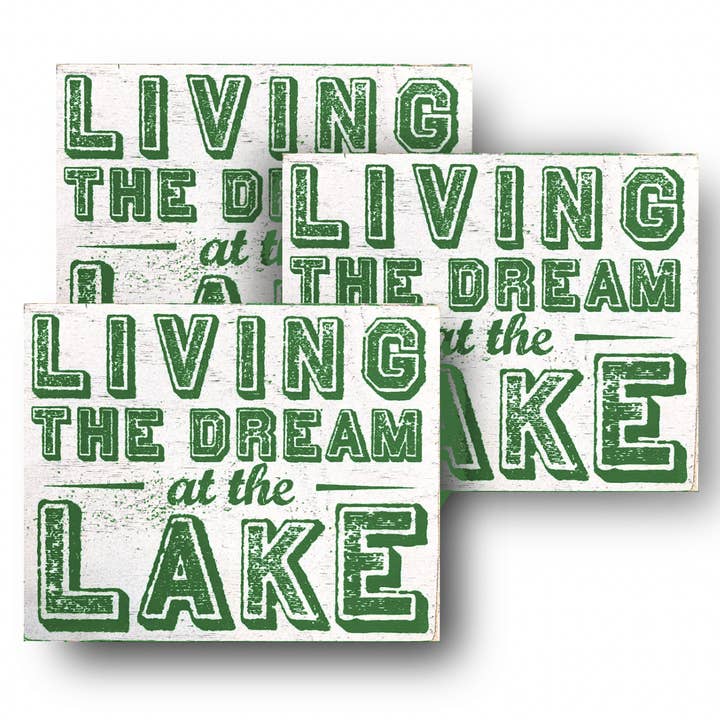 Go Jump in the Lake® - Wholesale Gallery Wall Set - Living the dream at the lake -Set of 3- Available- 4 colors3