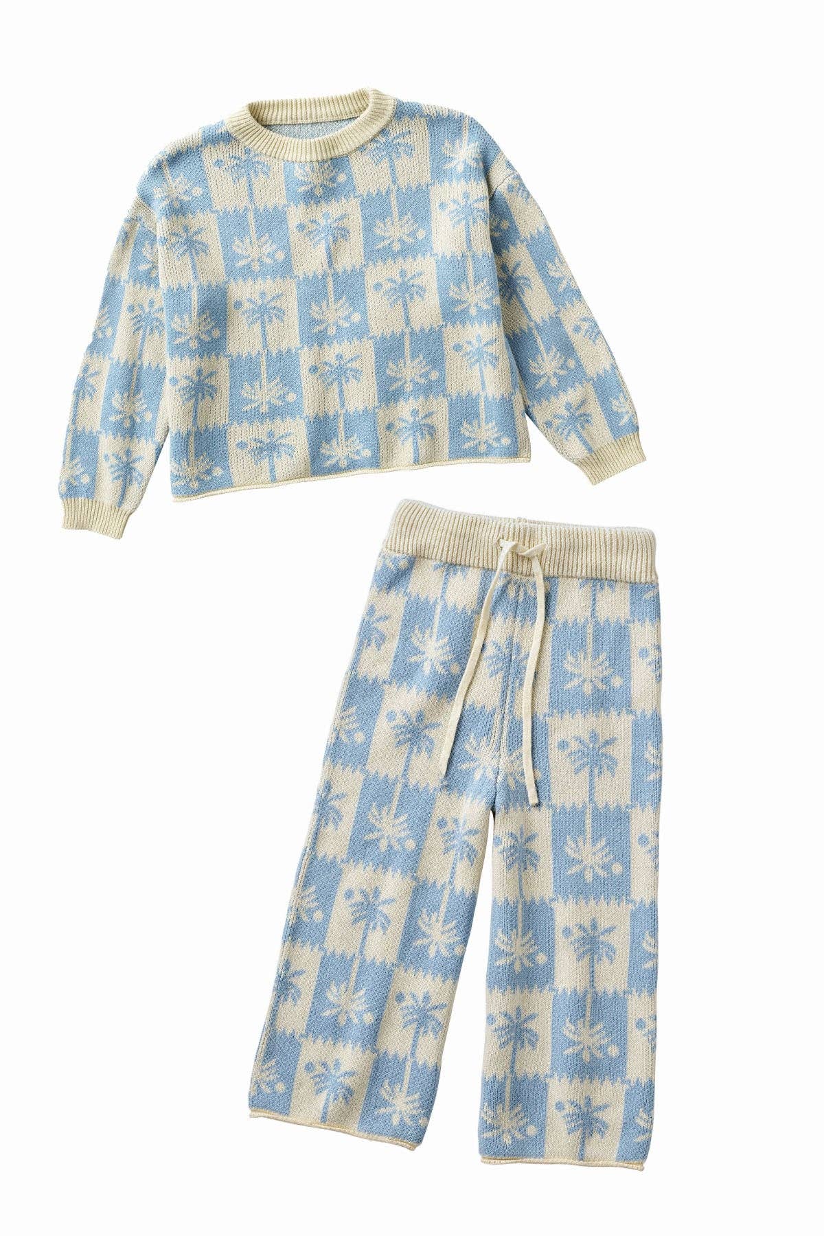 Seaesta Surf - Wholesale Top & Pant Set - Kids - Palm Knit Set / Cloud