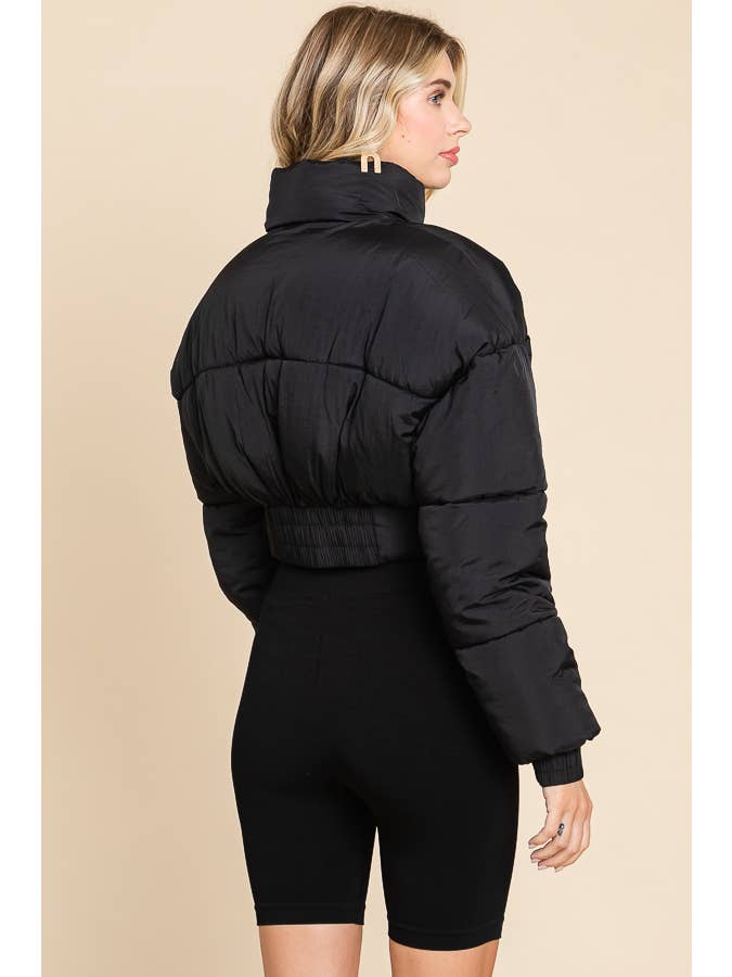 ANWND - Wholesale Puffer Jacket - Women's - 2456-HIGH NECKLINE FRONT ZIPPER CORSET PUFFER JACKET15