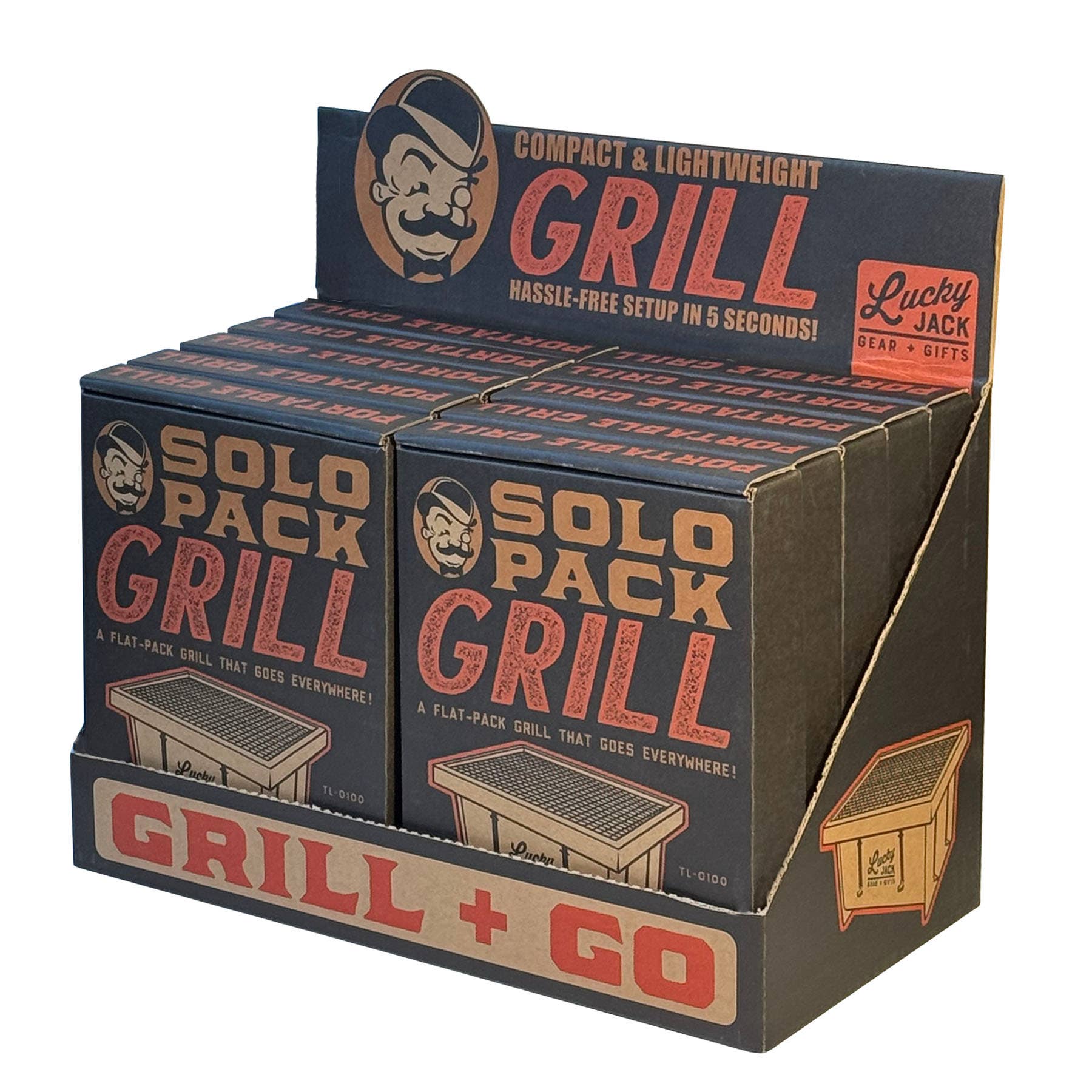 Lucky Jack - Wholesale Outdoor Grill Tools - Solo Grill, Flat-pack Camp Stove (10 pk.), Lifestyle3