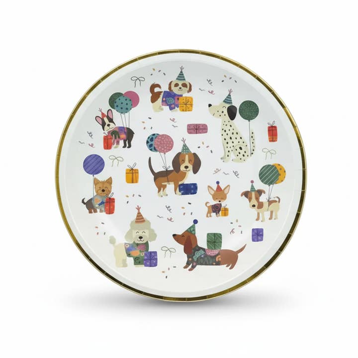 Hunde Coquette Dessertteller 8" (Set mit 8) für den Großhandel von Cherrysh Party - the new name for Pooka Party