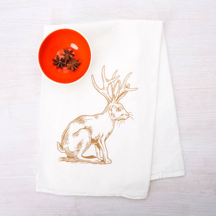 Counter Couture - Wholesale Tea Towel - Jackalope Kitchen Tea Towel | Flour Sack | USA Made4