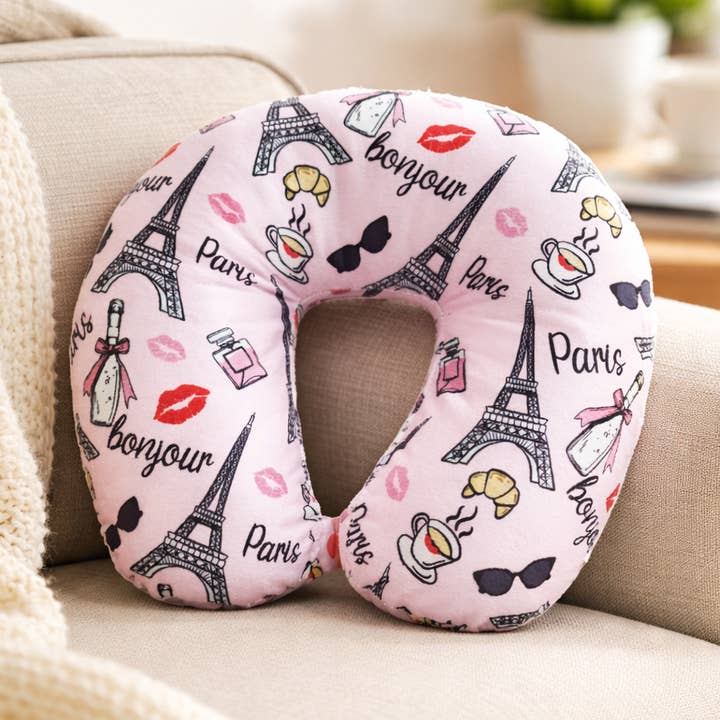 Paris Fiber Filled Travel Neck Pillow - Adult - 12" for wholesale by Wolf Essentials