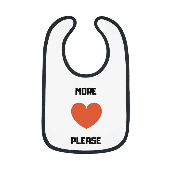 More <3 Please Baby Contrast Trim Jersey Bib for wholesale by Get Primped