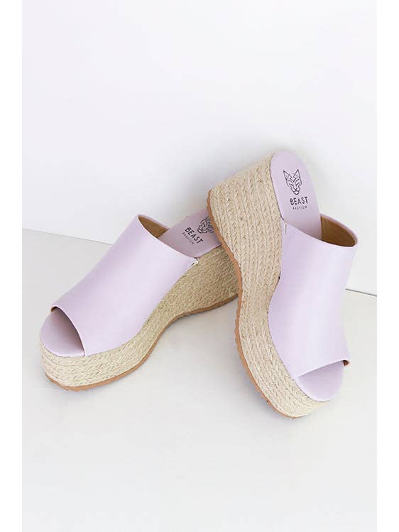 BEAST FASHION - Wholesale Platform Heels - Women's - STACEY-01 Espadrille Platform Mules