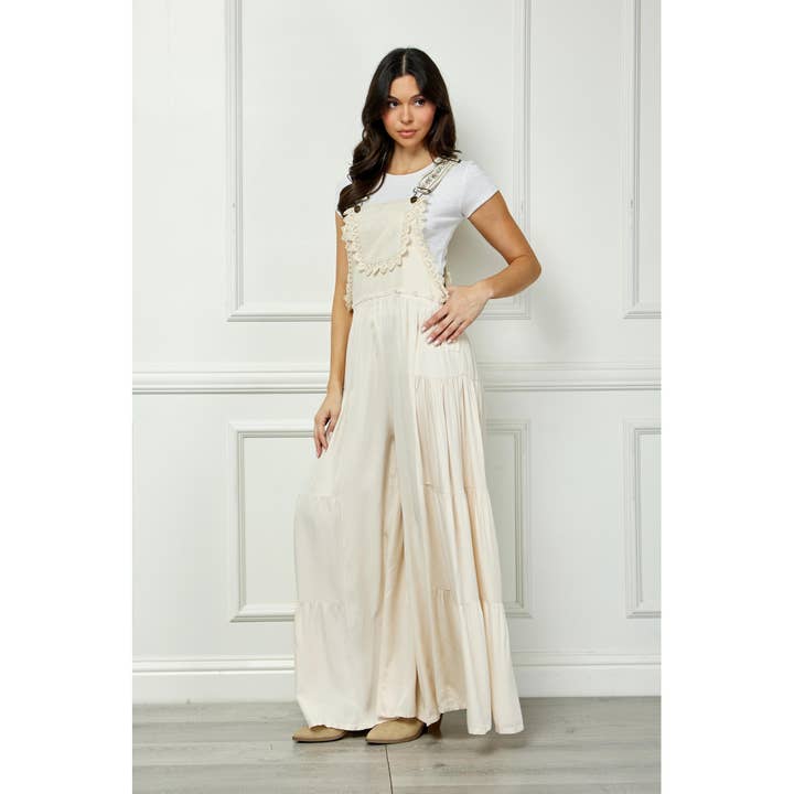 Veveret - Wholesale Jumpsuit - Women's - Embroidered Strap Flowy Jumpsuit5