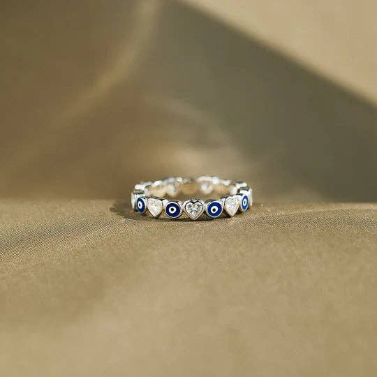 Revelari - Wholesale Band/Stacked Ring - Evil Eye Heart Band Ring1