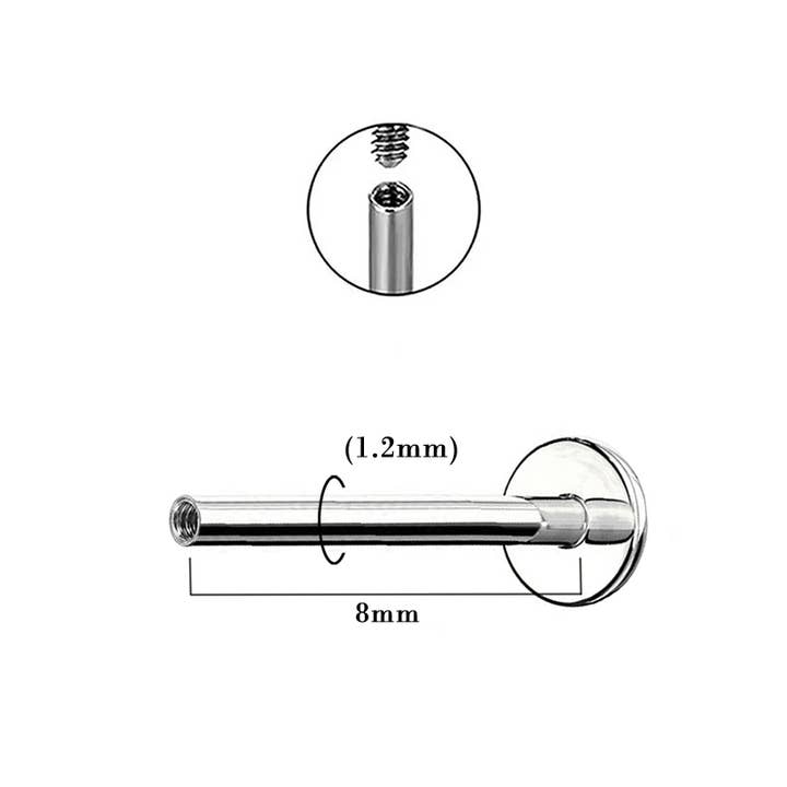 AMORINO SRL - Wholesale Lip Ring - LABRET PIERCING WITH 5 ZIRCONIA LEAVES - JQ800L1192