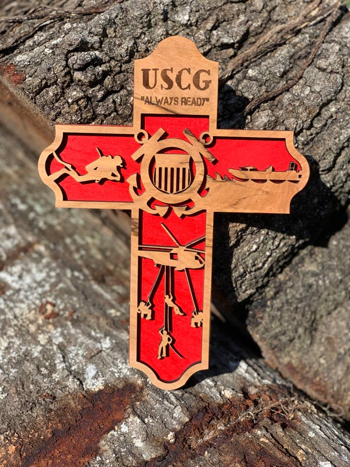 Wooden Coast Guard Cross for wholesale by Creations with Hart