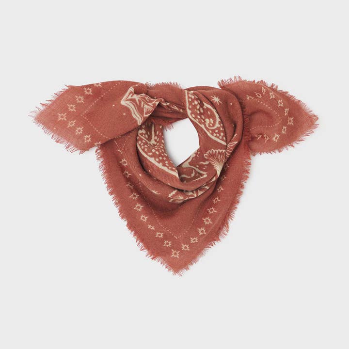 Small scarf in 100% wool Sasha Terracotta for wholesale by BILLYBELT