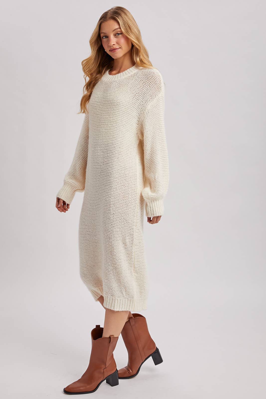 Bluivy - Wholesale Dress - Women's - OVERSIZED LIGHTWEIGHT KNIT SWEATER MIDI DRESS7