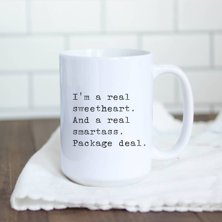 Ik ben echt een schatje. En een echte slimme koffiemok van 15 oz voor wholesale door SheMugs